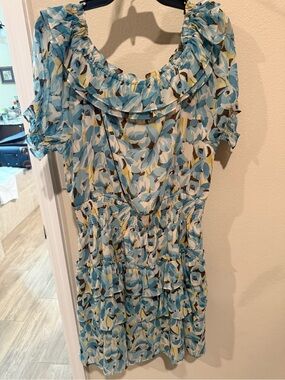 Ralph Lauren Women’s Dress Floral Blue and Green Size 16